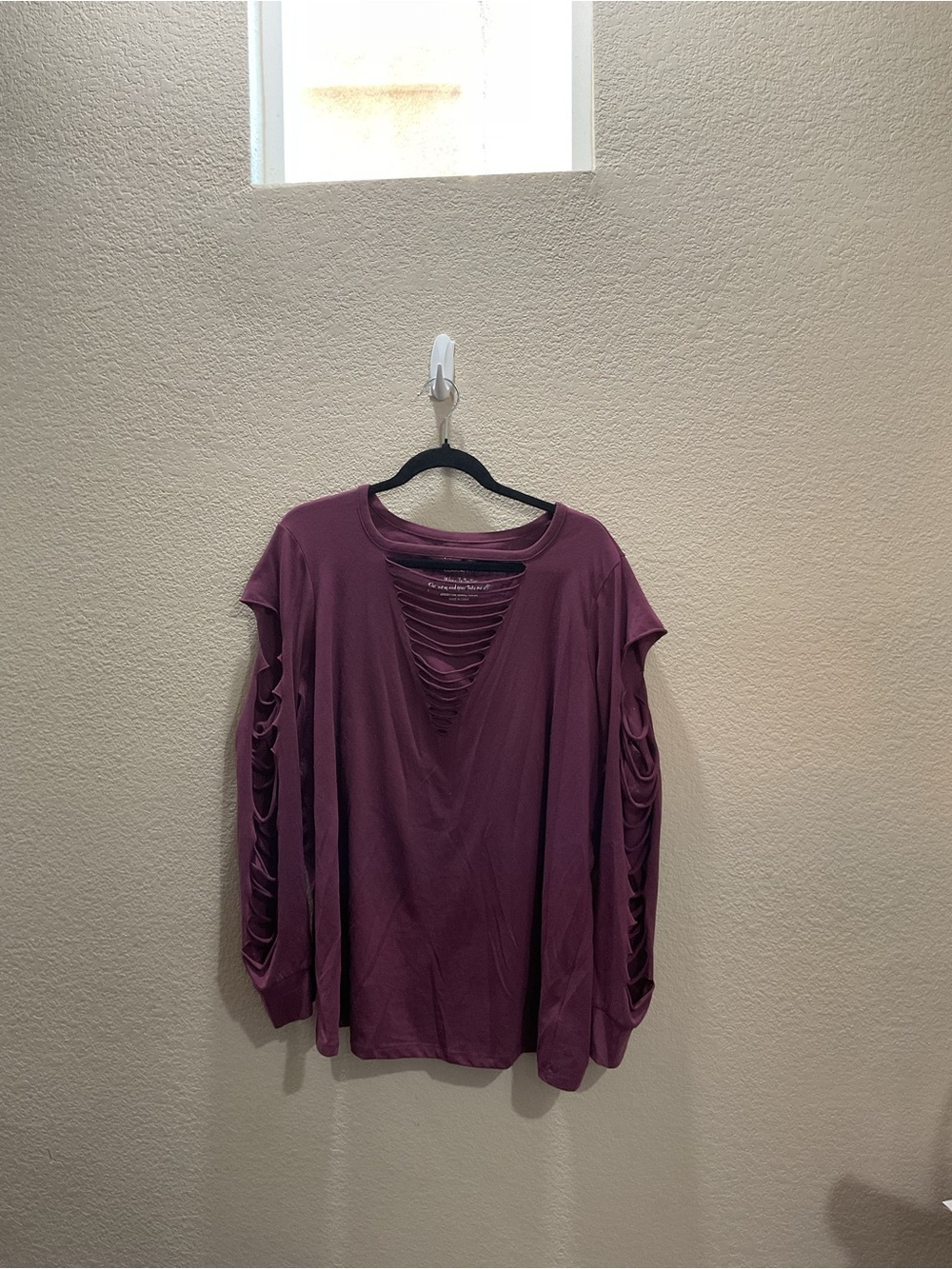 torrid Plum Cutout Long Sleeve Top
